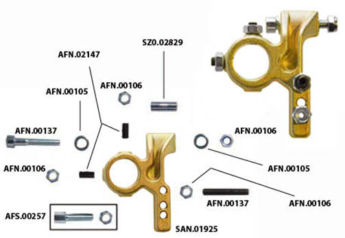 Kit de fixation poignée d'embrayage doré
